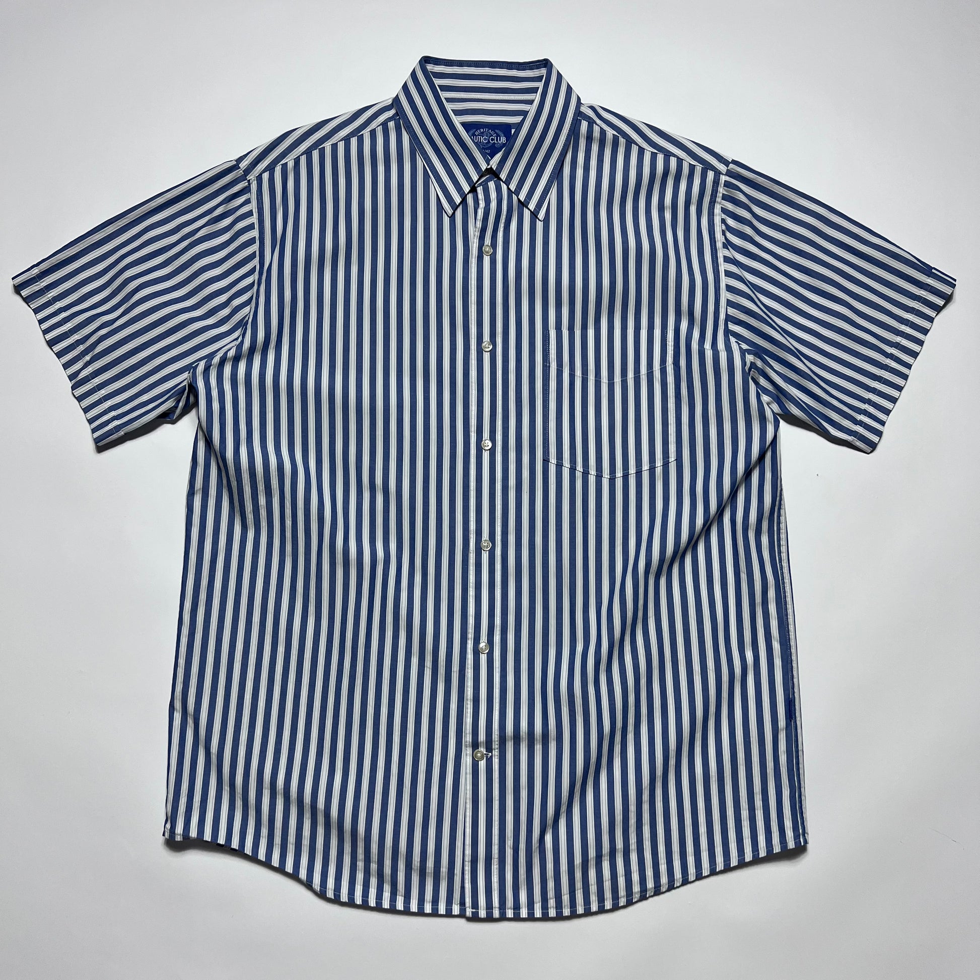 Retro Nautic Club Striped Hemd Shirt blau L / XL - Cats on Stacks VNTG