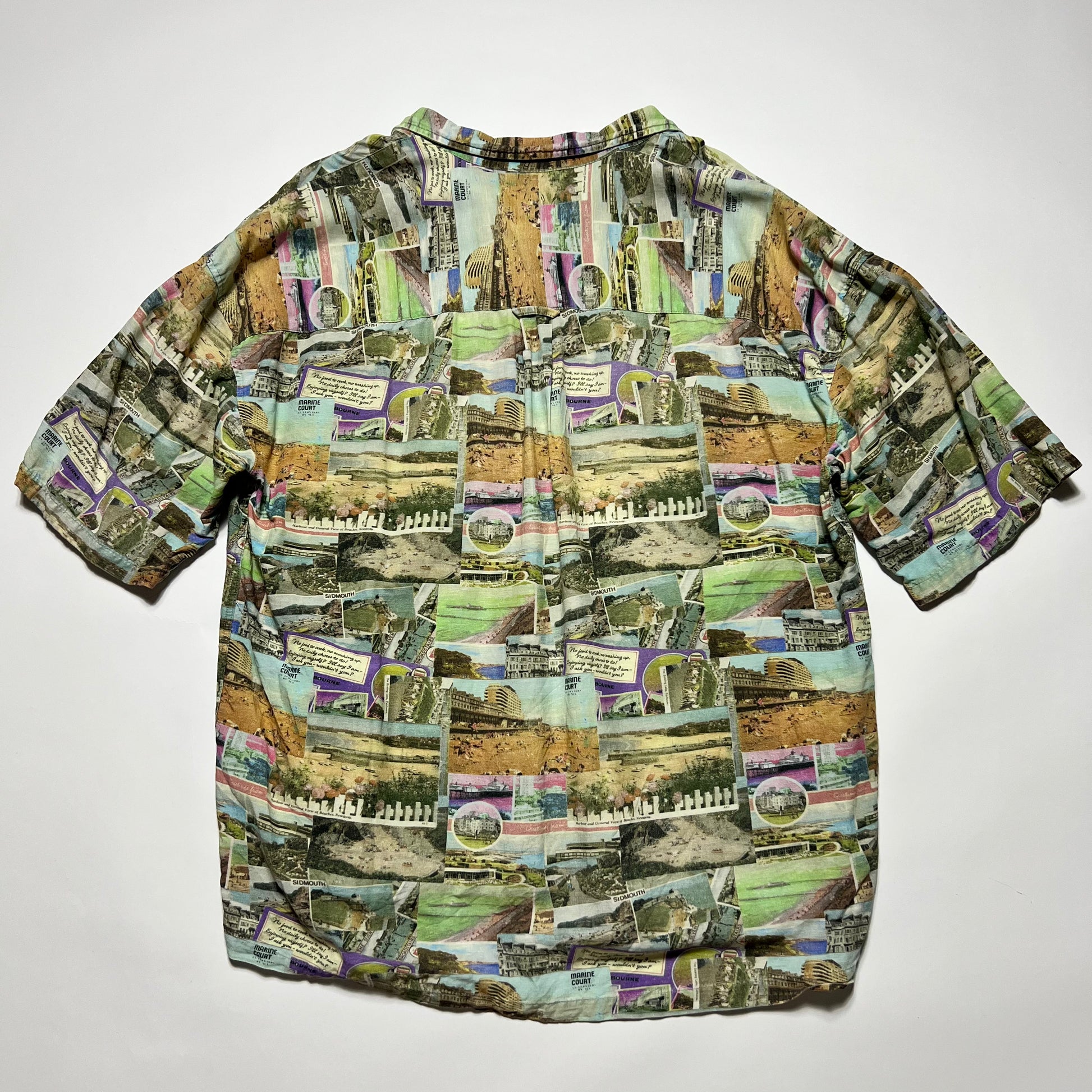 Urban Outfitters England Vacation Hemd Shirt grün M / L - Cats on Stacks VNTG
