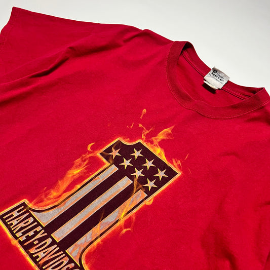 Retro Harley Davidson Nr.1 Cape Town 2016  T-Shirt rot XL - Cats on Stacks VNTG