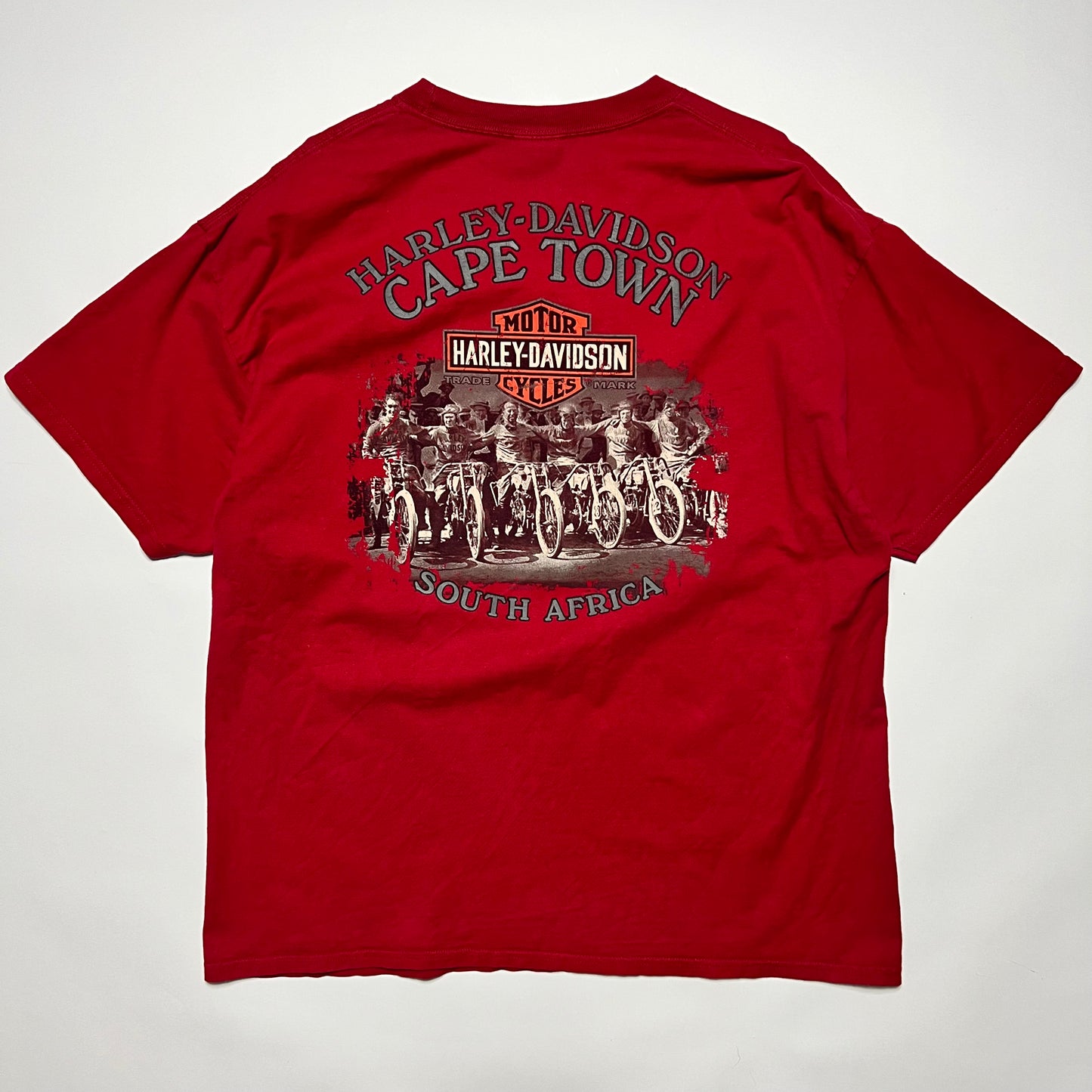 Retro Harley Davidson Nr.1 Cape Town 2016  T-Shirt rot XL - Cats on Stacks VNTG