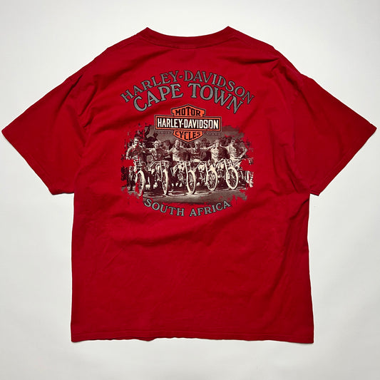Retro Harley Davidson Nr.1 Cape Town 2016  T-Shirt rot XL - Cats on Stacks VNTG