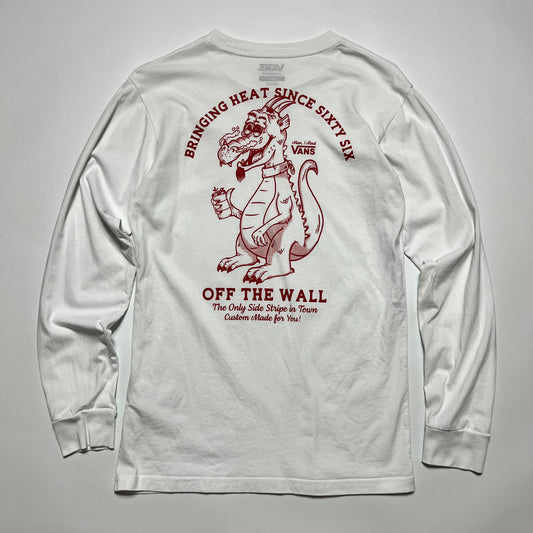 VANS Bring Heat Dragon Longsleeve Shirt weiß S - Cats on Stacks VNTG