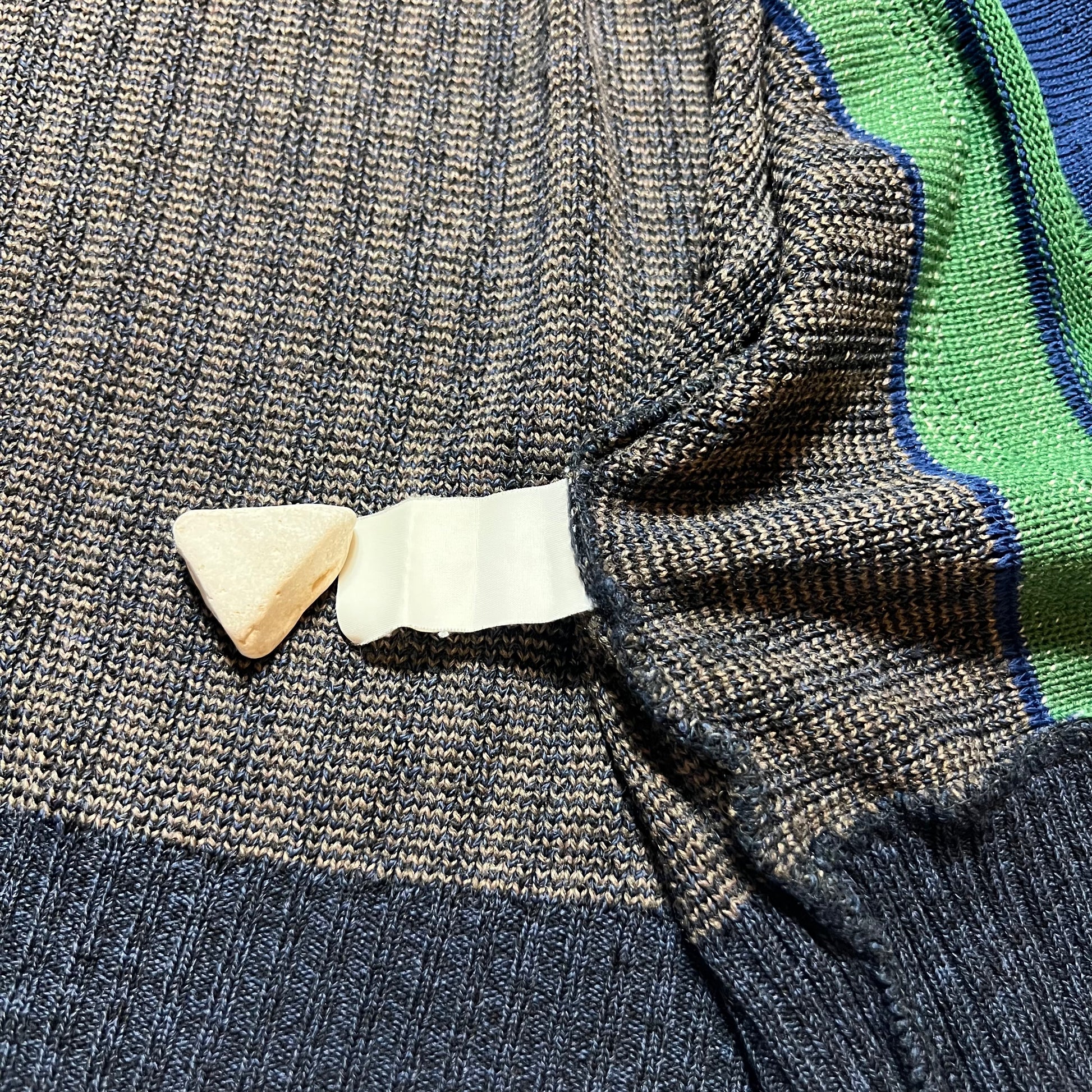 Vintage Crazy Pattern Boxy Cardigan grün blau XL - Cats on Stacks VNTG