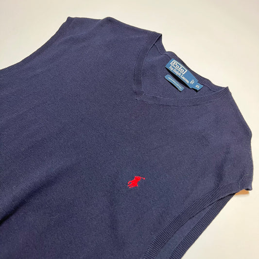 Vintage Ralph Lauren Pullunder Pullover blau XL - Cats on Stacks VNTG
