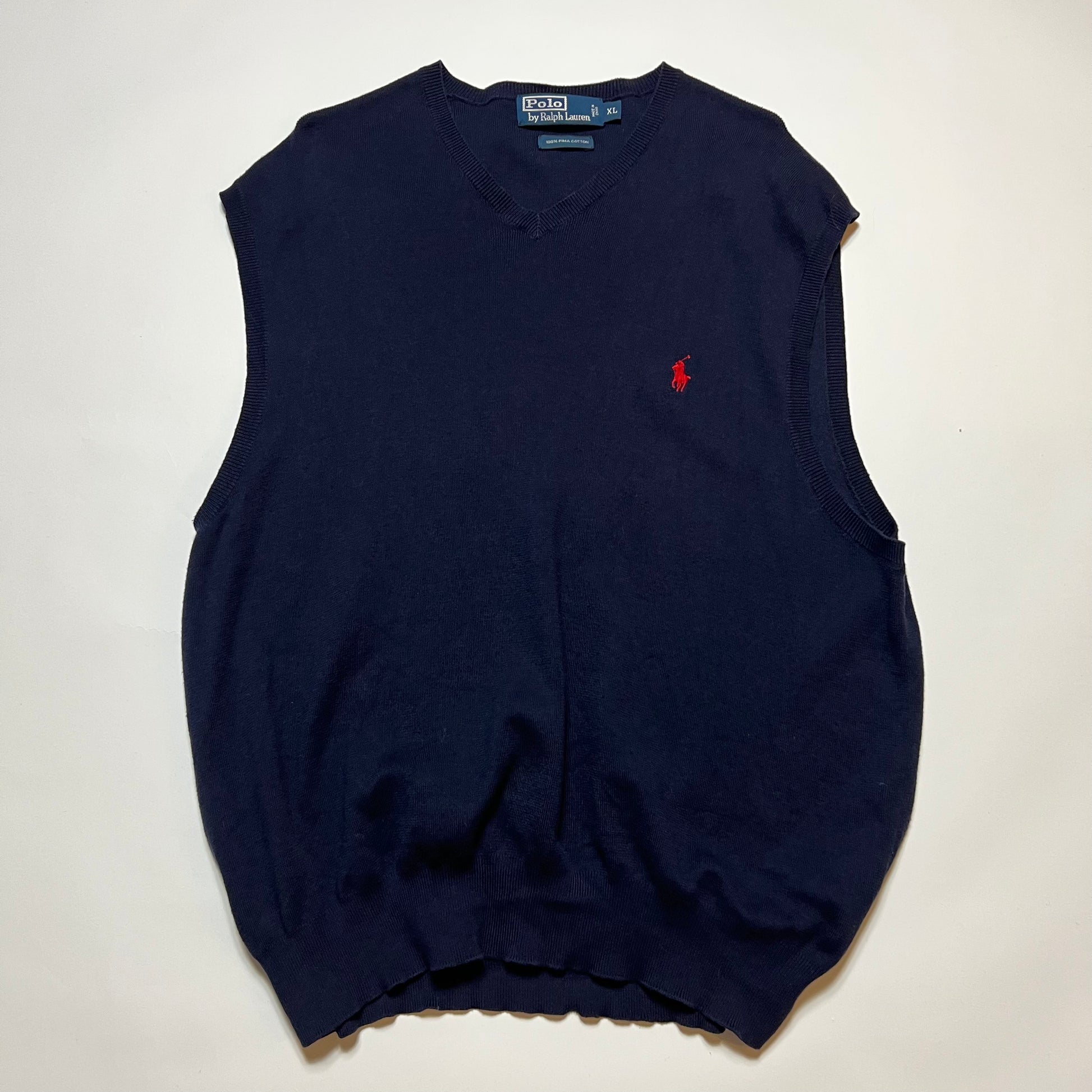 Vintage Ralph Lauren Pullunder Pullover blau XL - Cats on Stacks VNTG