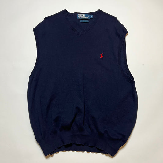 Vintage Ralph Lauren Pullunder Pullover blau XL - Cats on Stacks VNTG