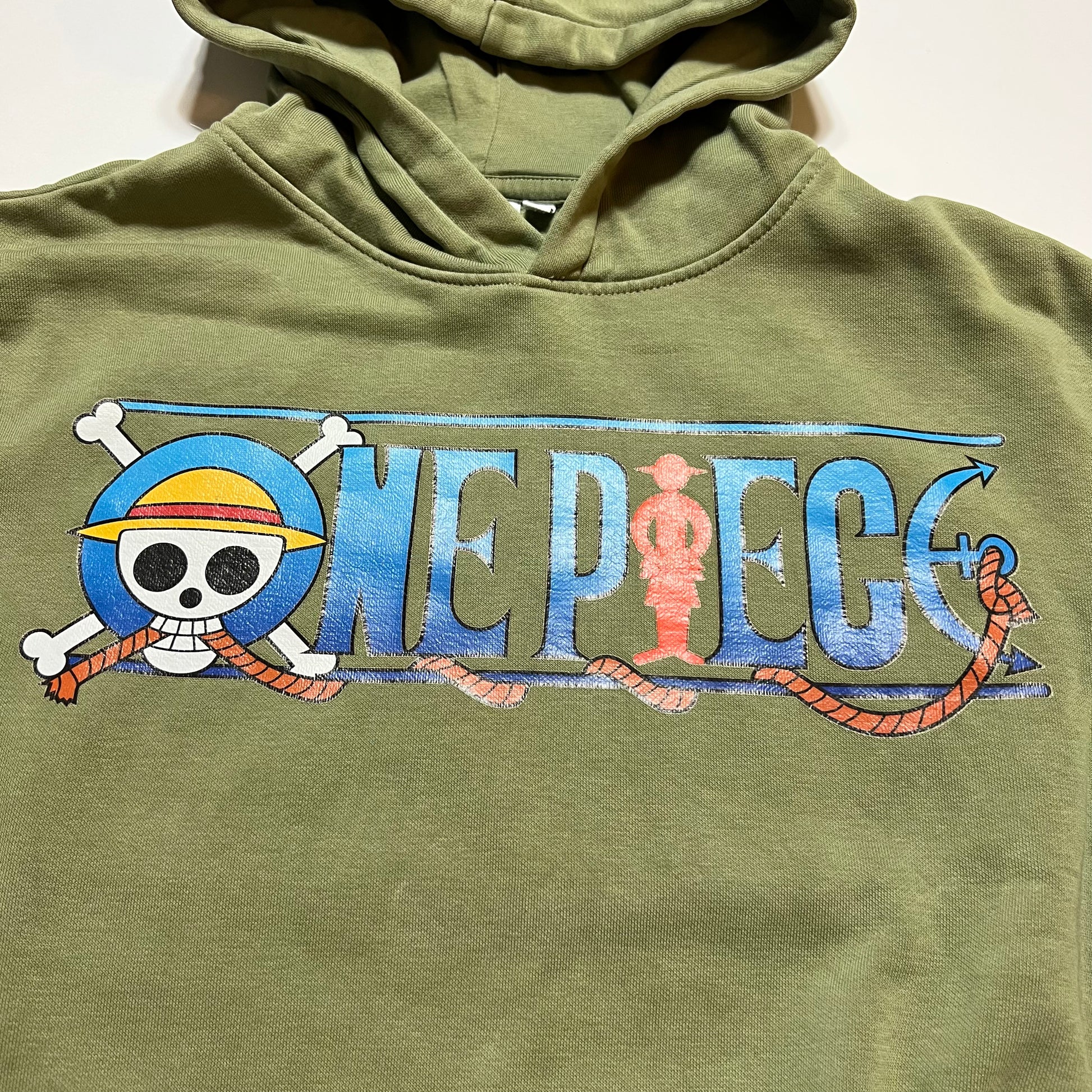 Kids One Piece Hoodie Pullover grün Größe 158 - Cats on Stacks VNTG
