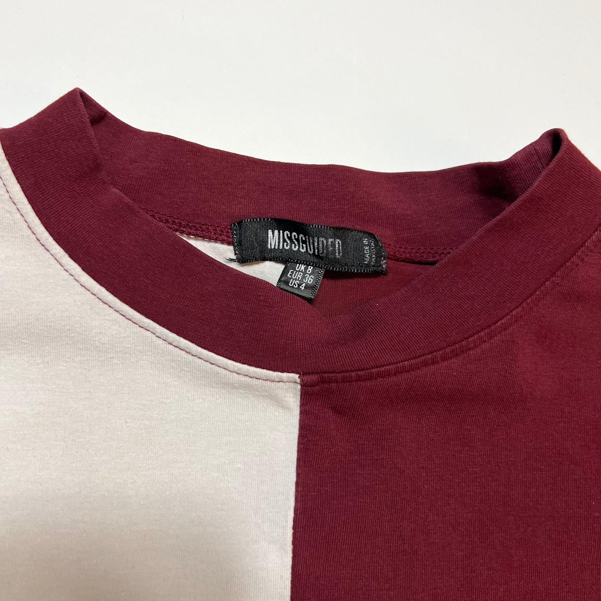 Damen Missguided Leisure Club Shirt weiß rot 36 S / M - Cats on Stacks VNTG