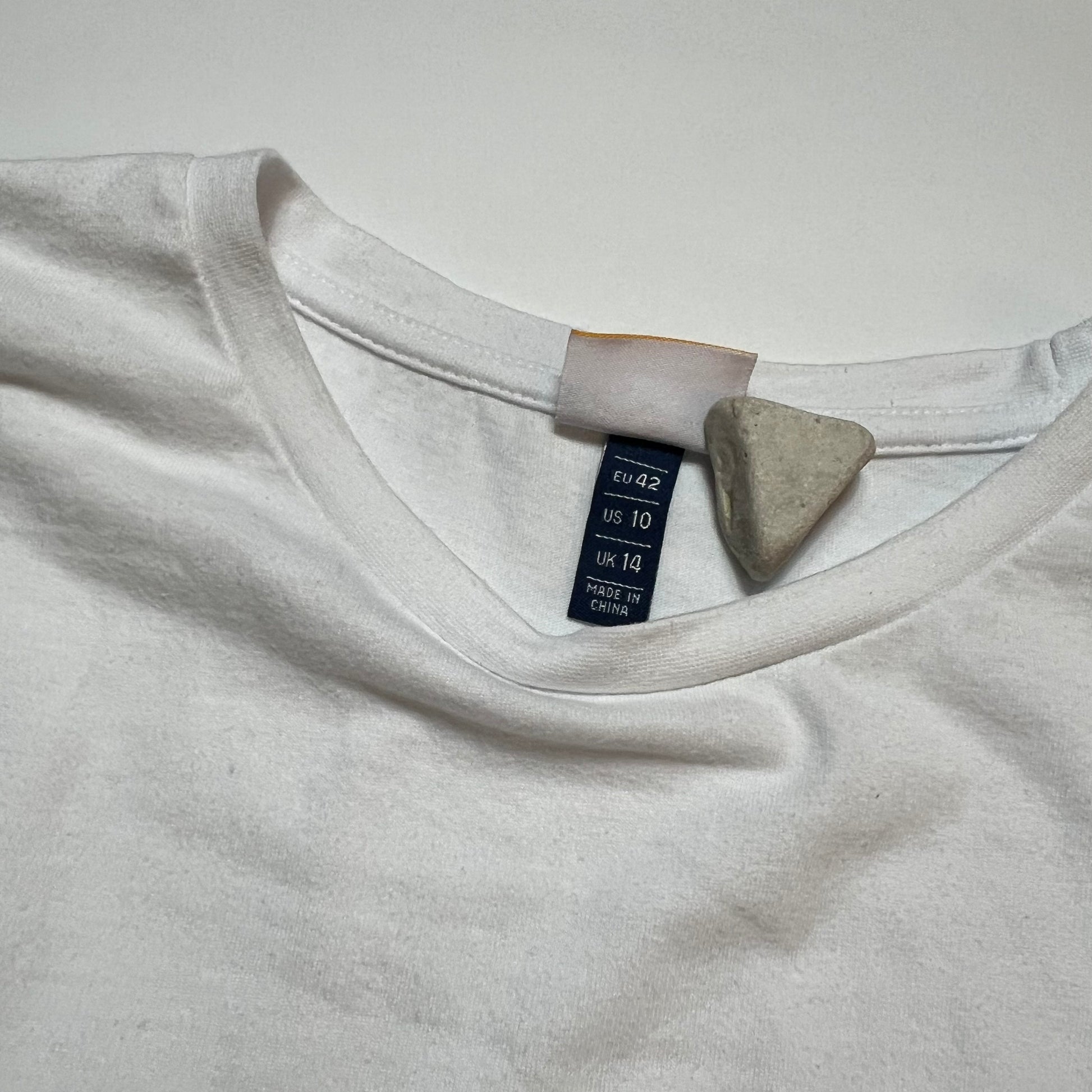 Damen Ellesse Big Logo Crop Top Shirt weiß 42 L / XL - Cats on Stacks VNTG