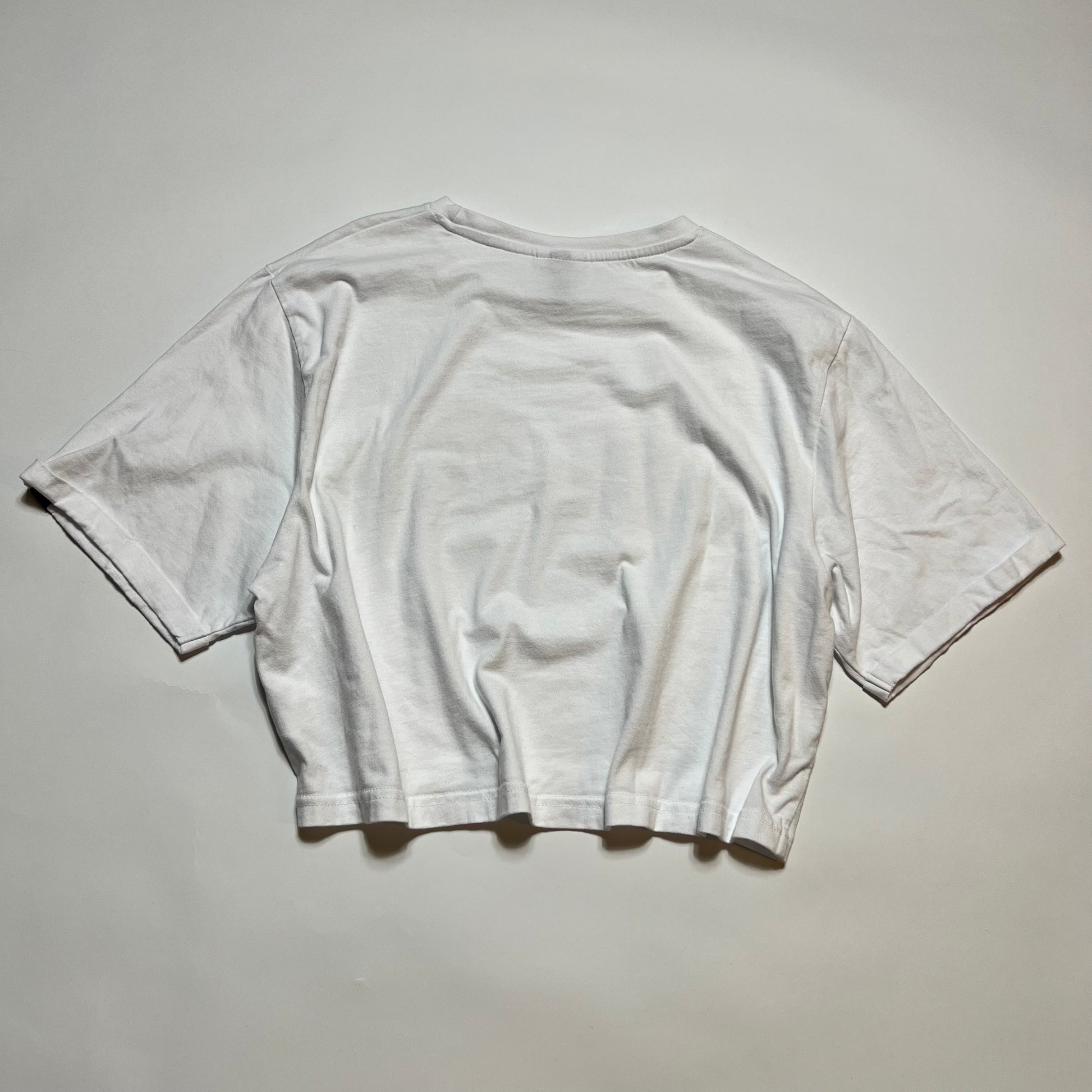 Damen Ellesse Big Logo Crop Top Shirt weiß 42 L / XL - Cats on Stacks VNTG