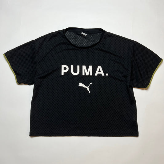 Y2K Retro Puma Netz Crop Top Shirt schwarz L / XL - Cats on Stacks VNTG