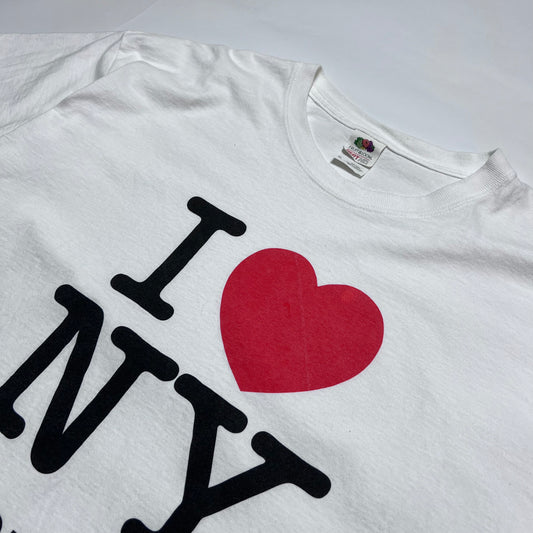 Vintage I <3 NY / I love New York T-Shirt weiß L - Cats on Stacks VNTG