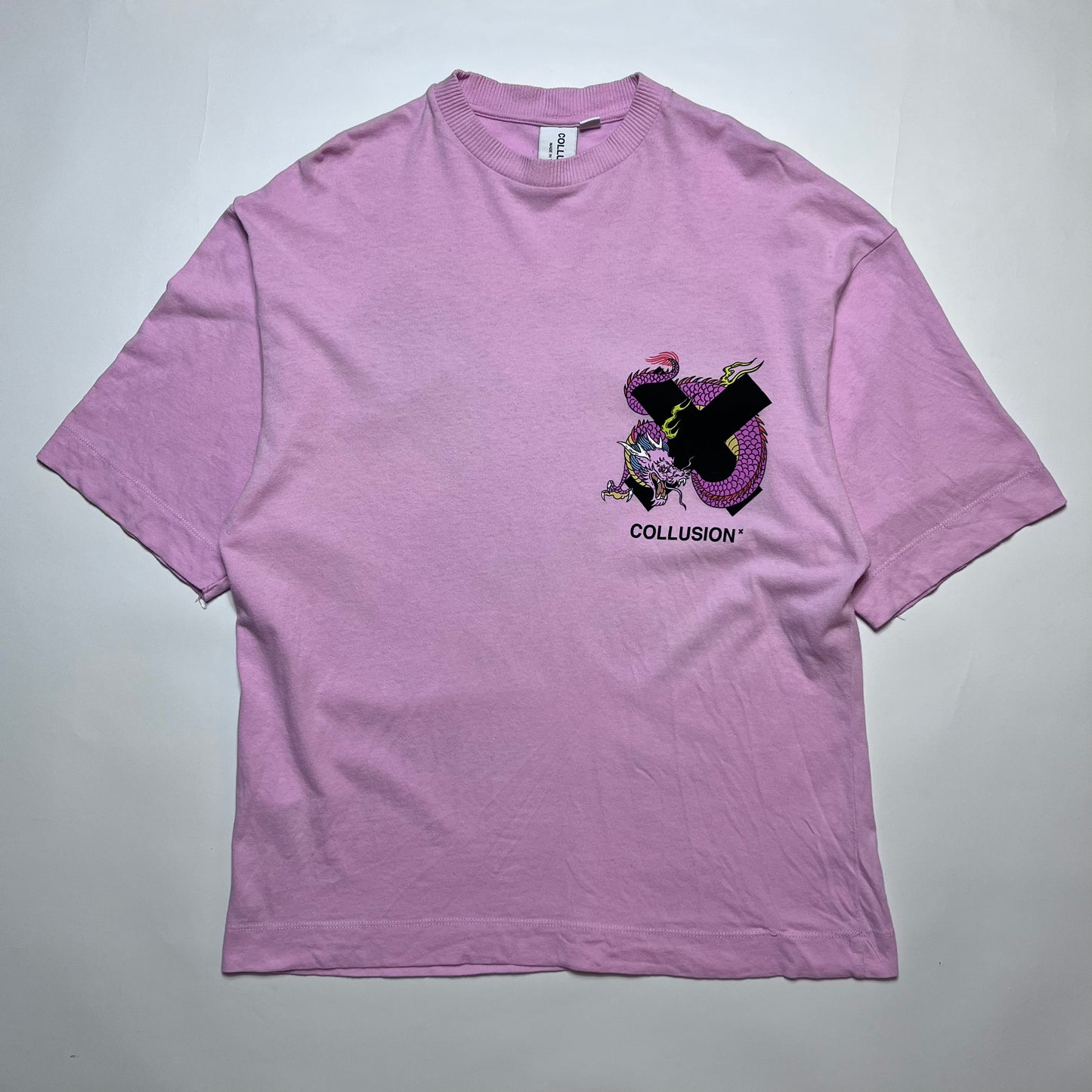 Collusion X Dragon T-Shirt pink M / L - Cats on Stacks VNTG