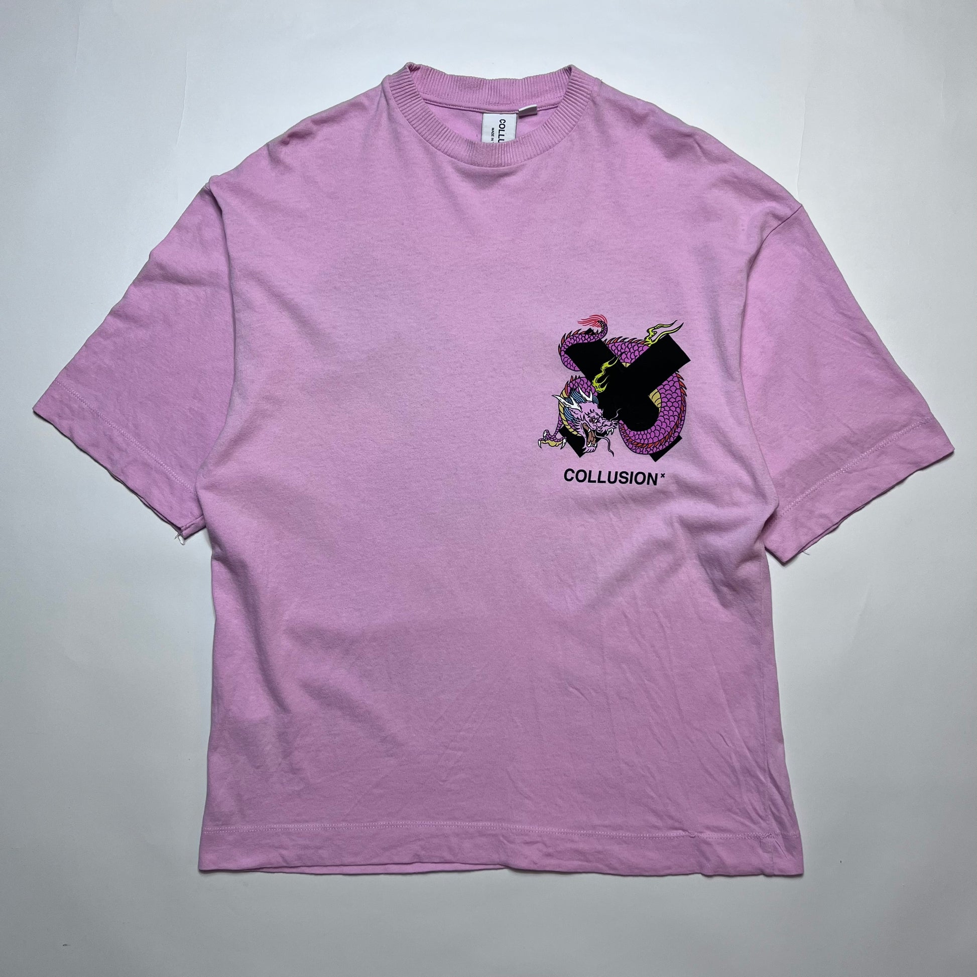 Collusion X Dragon T-Shirt pink M / L - Cats on Stacks VNTG