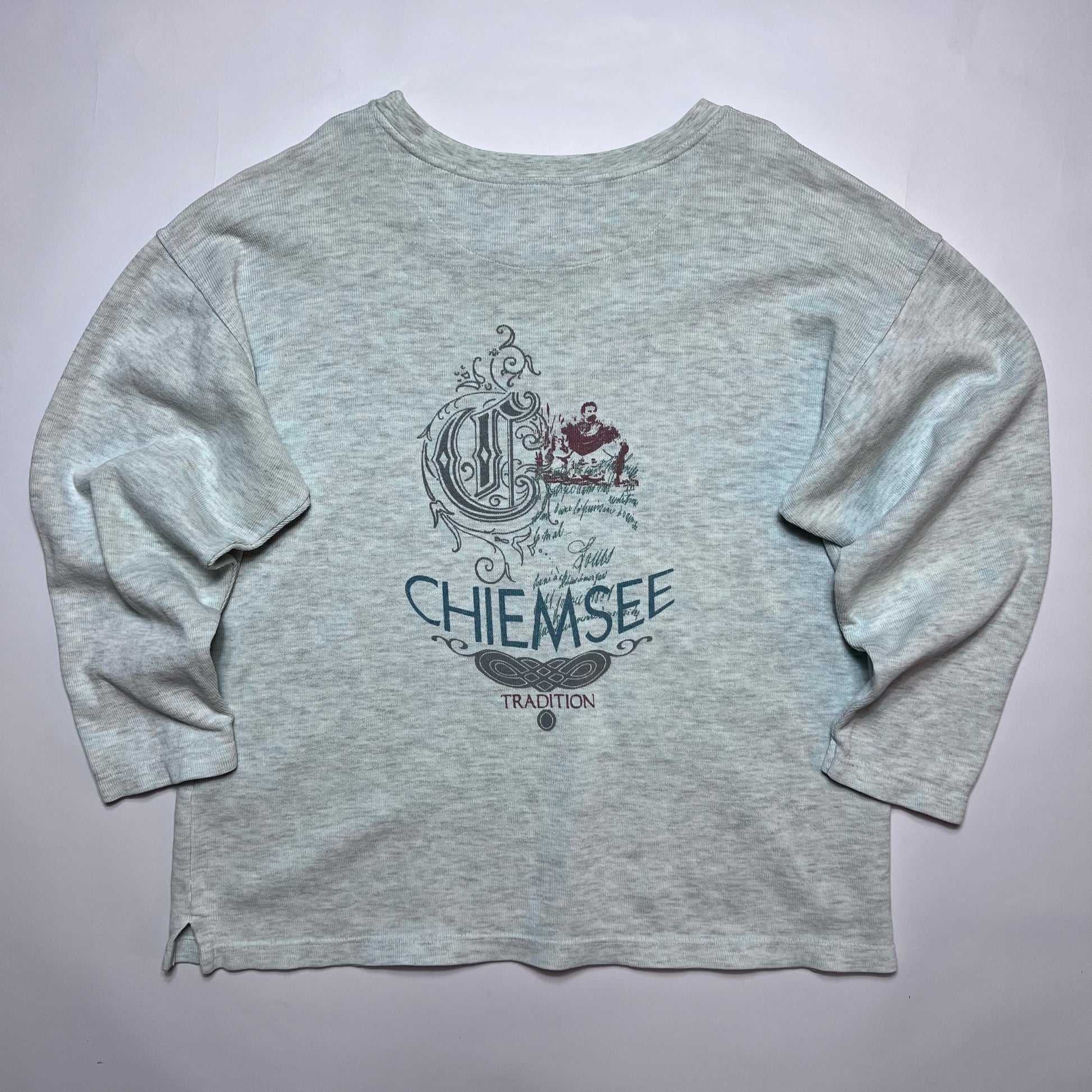 Vintage Chiemsee Tradition Crewneck Pullover mintgrün grau L / XL - Cats on Stacks VNTG