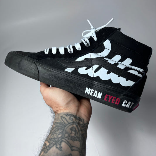 VANS x PATTA Sk8-Hi Black White Mean Eyed Cat VN0A4BVH5X01 Größe 42,5 - Cats on Stacks VNTG