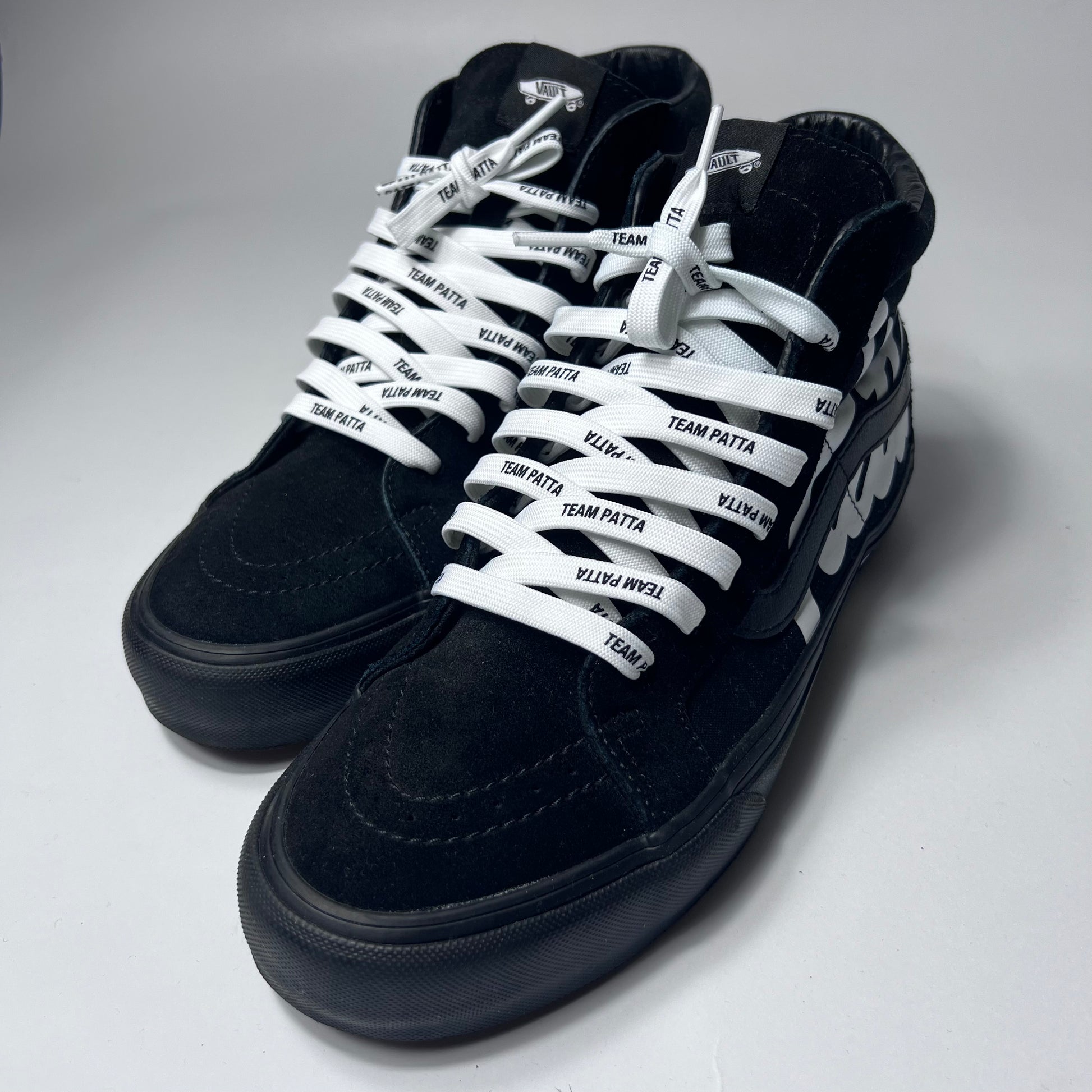 VANS x PATTA Sk8-Hi Black White Mean Eyed Cat VN0A4BVH5X01 Größe 42,5 - Cats on Stacks VNTG
