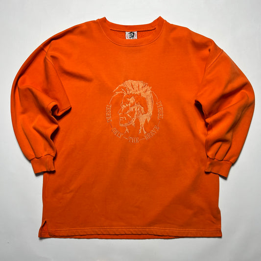 Diesel Only the Brave Vintage 90s Crewneck Pullover orange XXL