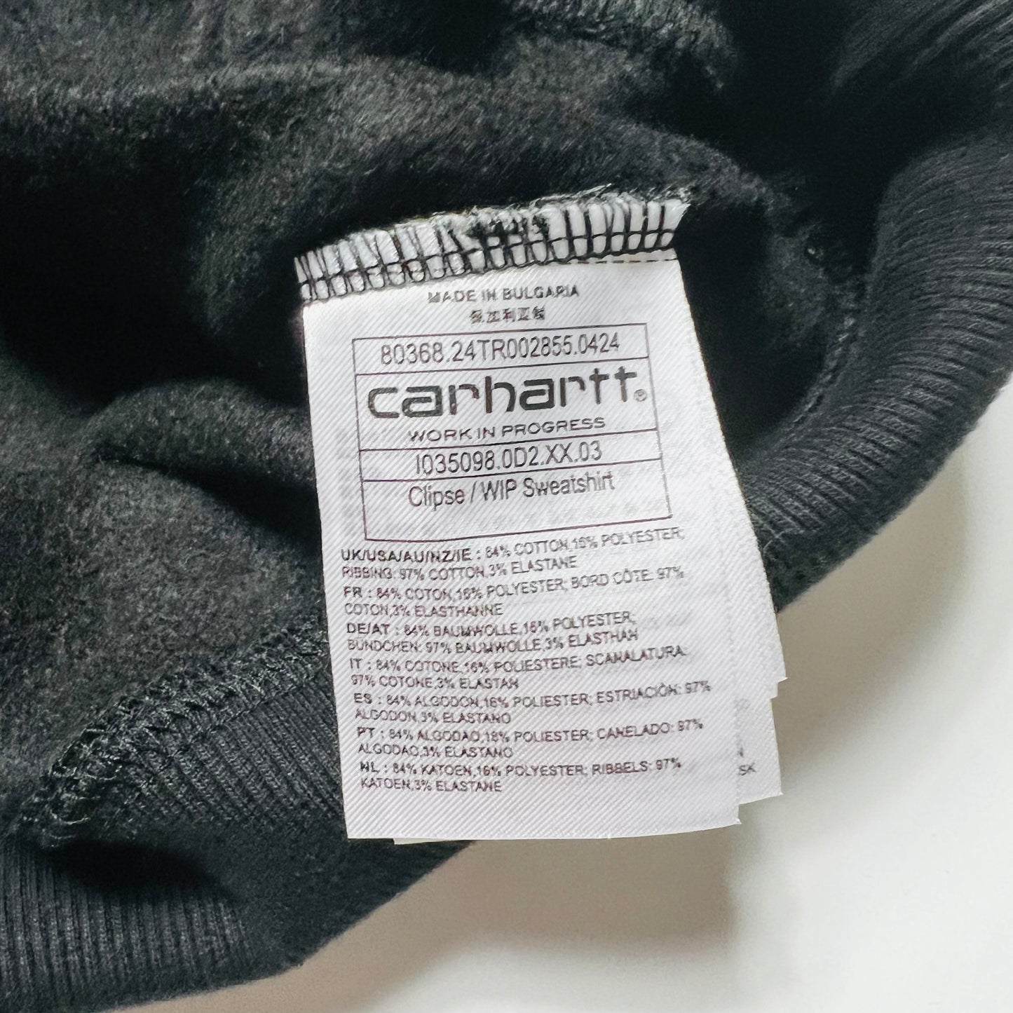 Carhartt x Clipse WIP Sweatshirt Crewneck Pullover schwarz XL