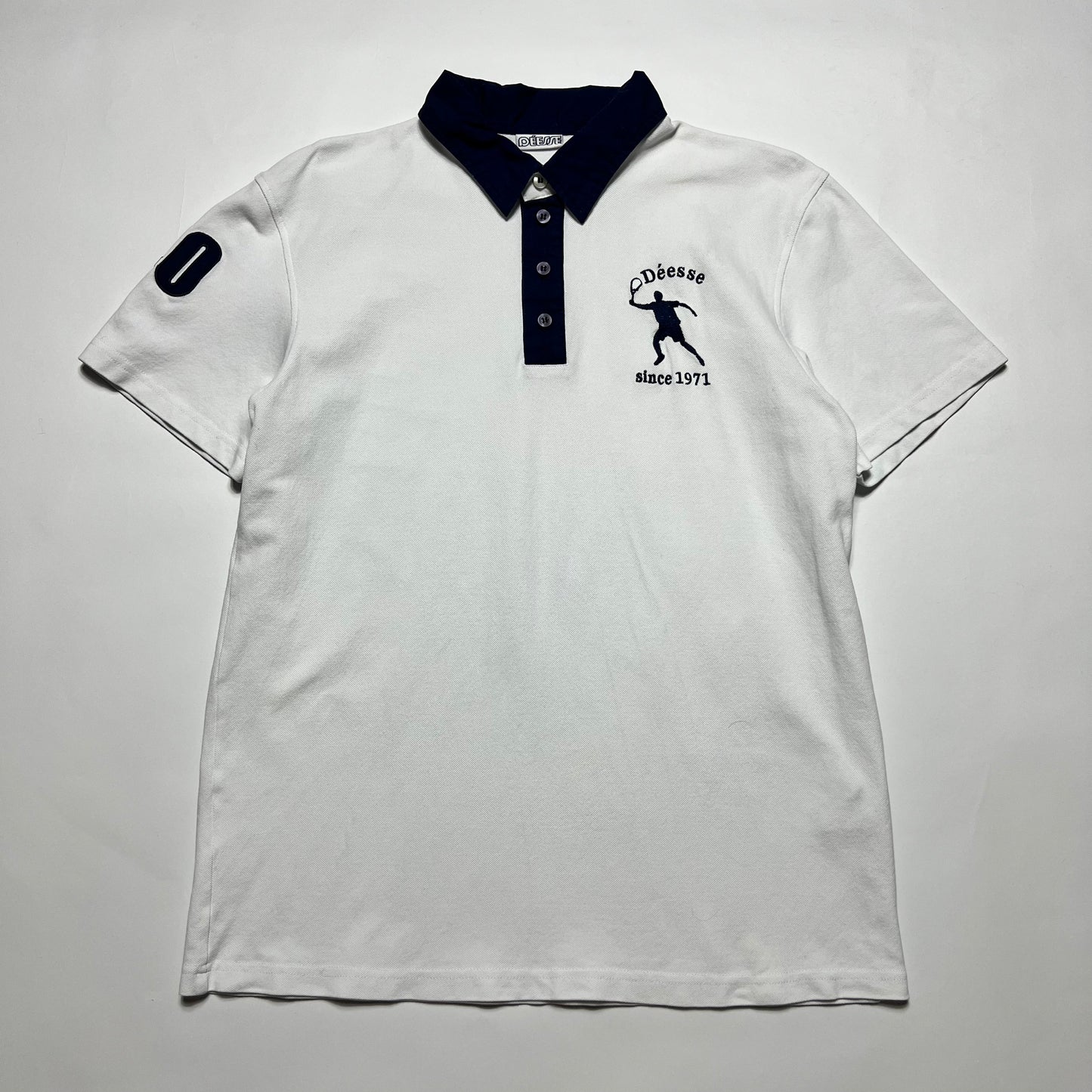 Déesse Vintage 90s Tennis Polo Shirt weiß S / M