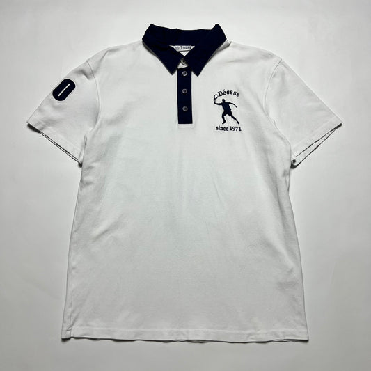 Déesse Vintage 90s Tennis Polo Shirt weiß S / M
