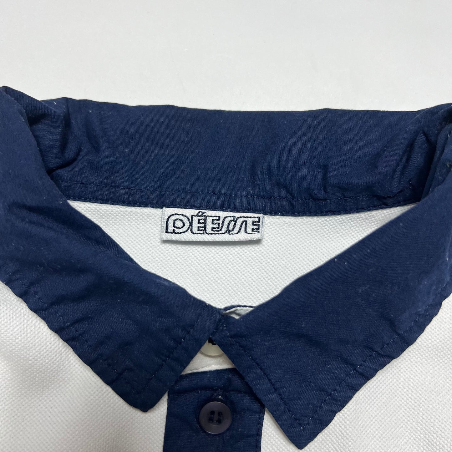 Déesse Vintage 90s Tennis Polo Shirt weiß S / M