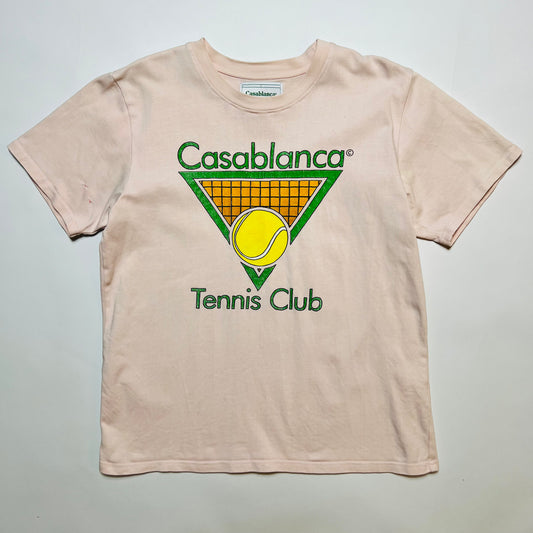 Casablanca Tennis Club Desginer Retro T-Shirt rosa M / L