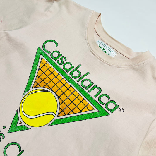 Casablanca Tennis Club Desginer Retro T-Shirt rosa M / L