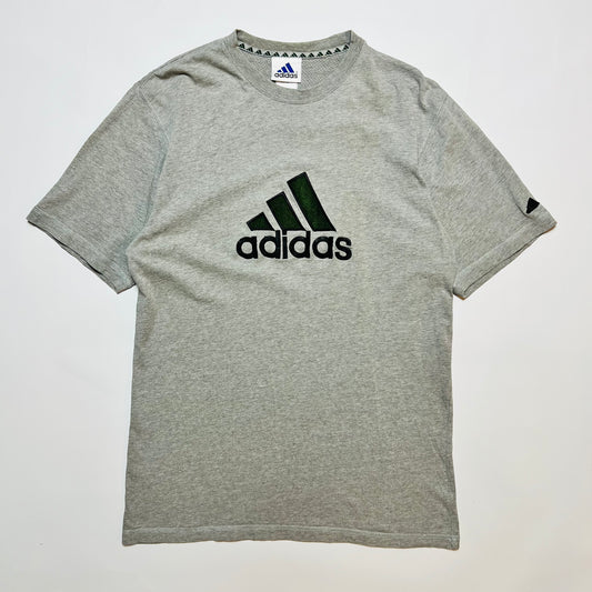 Adidas Vintage 90s Big Stripes Logo T-Shirt grau L / XL