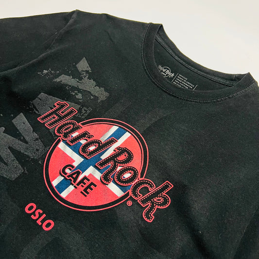 Hard Rock Cafe x Oslo Norwegen Retro T-Shirt schwarz S / M