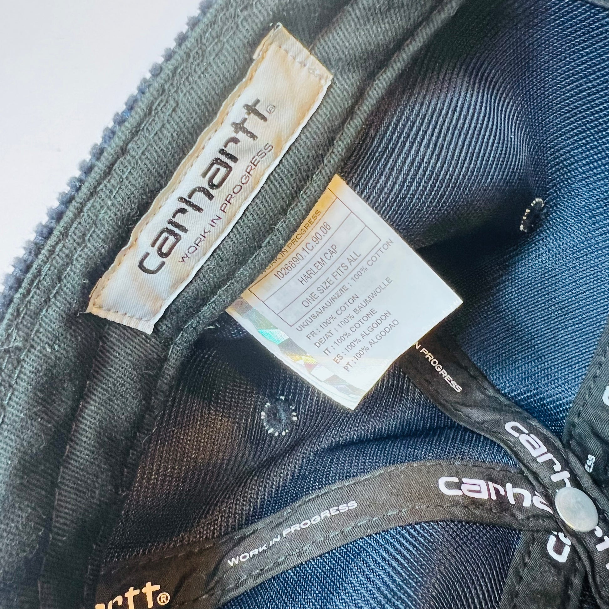 Carhartt WIP Harlem Cap Cord Schwarz Strapback - Cats on Stacks VNTG