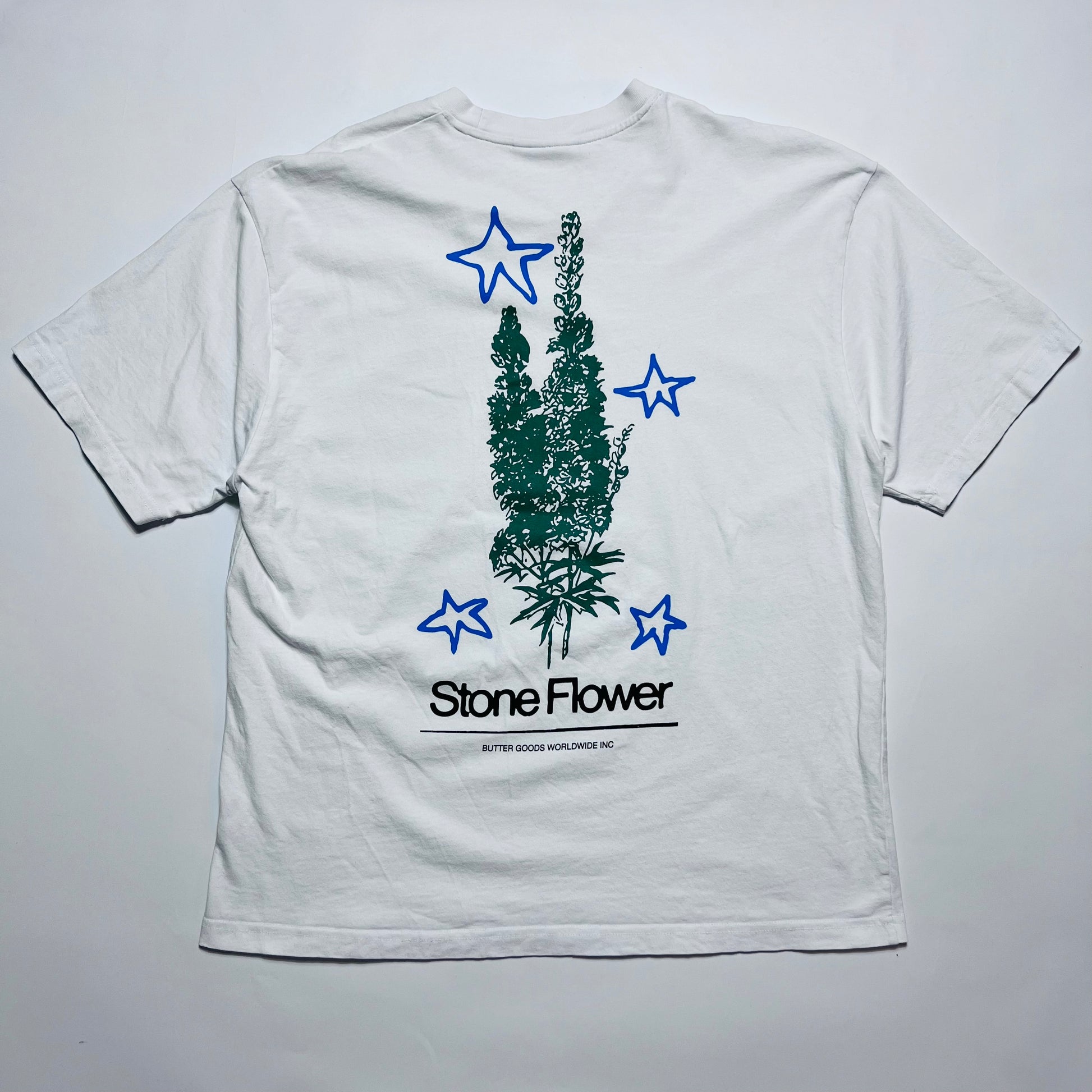 Butter Goods Stone Flower Retro T-Shirt weiß XL - Cats on Stacks VNTG