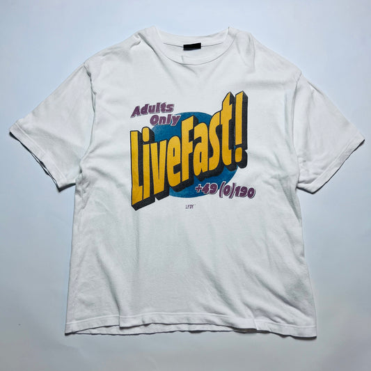 LFDY Live Fast Die Young "Adults Only" T-Shirt creme weiß XL / XXL - Cats on Stacks VNTG