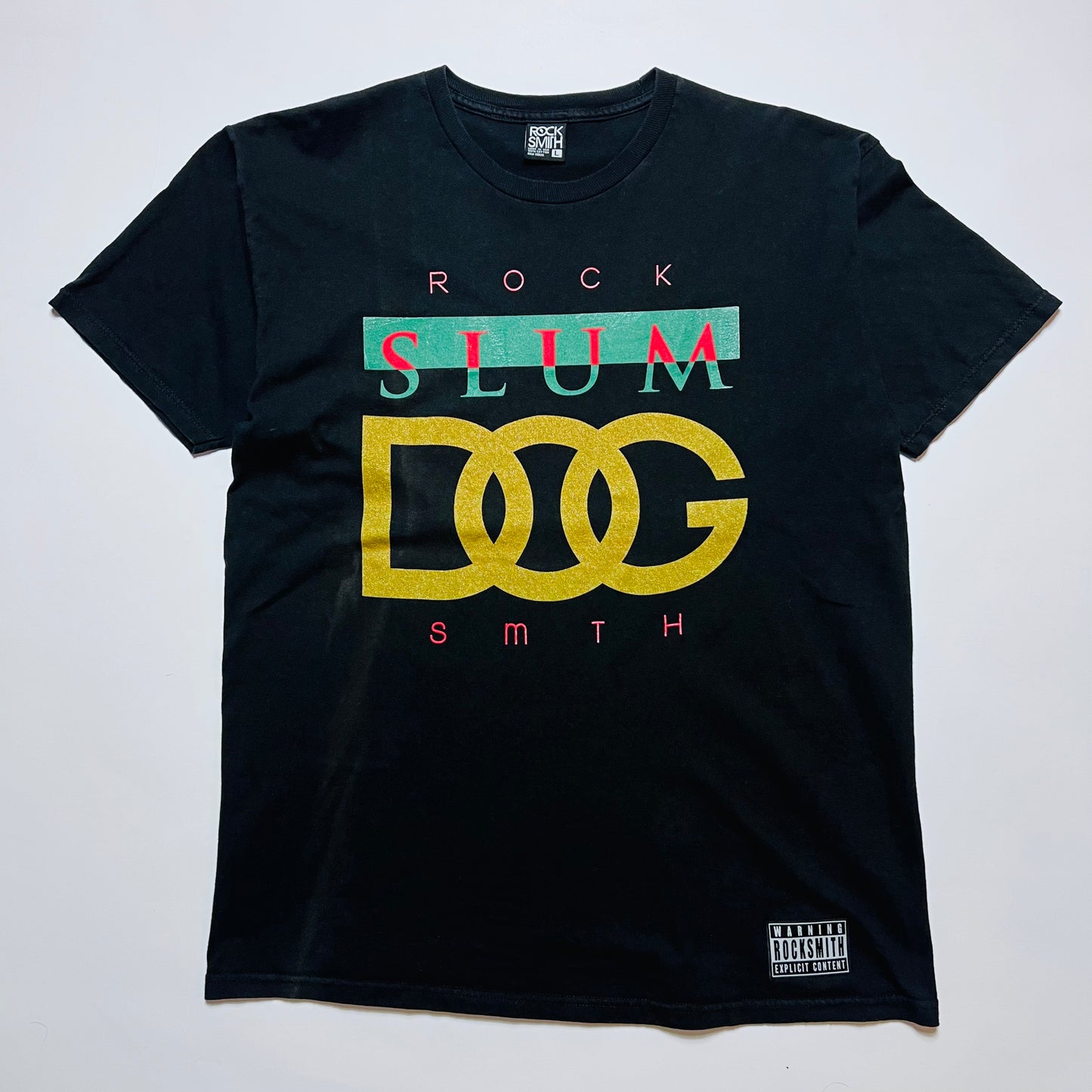 Rock Smith Vintage 2000s Y2K "Slum Dog" T-Shirt schwarz M / L