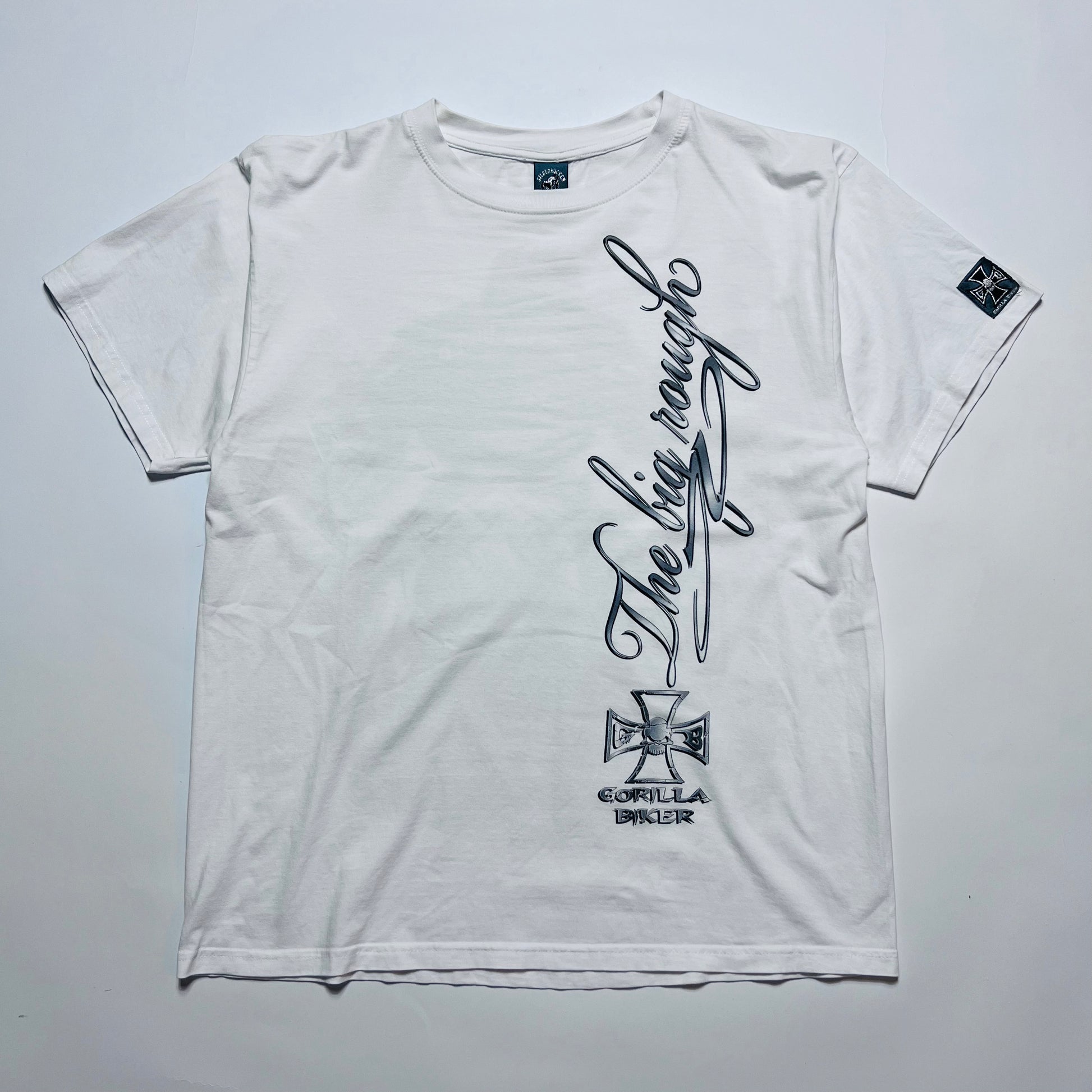 Silberrücken Heavy Wear Vintage 2000s Y2K Gorilla Biker T-Shirt weiß M / L - Cats on Stacks VNTG