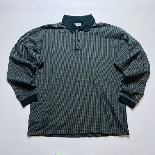 Ragman Vintage 90s Polo Longsleeve Shirt schwarz M / L - Cats on Stacks VNTG