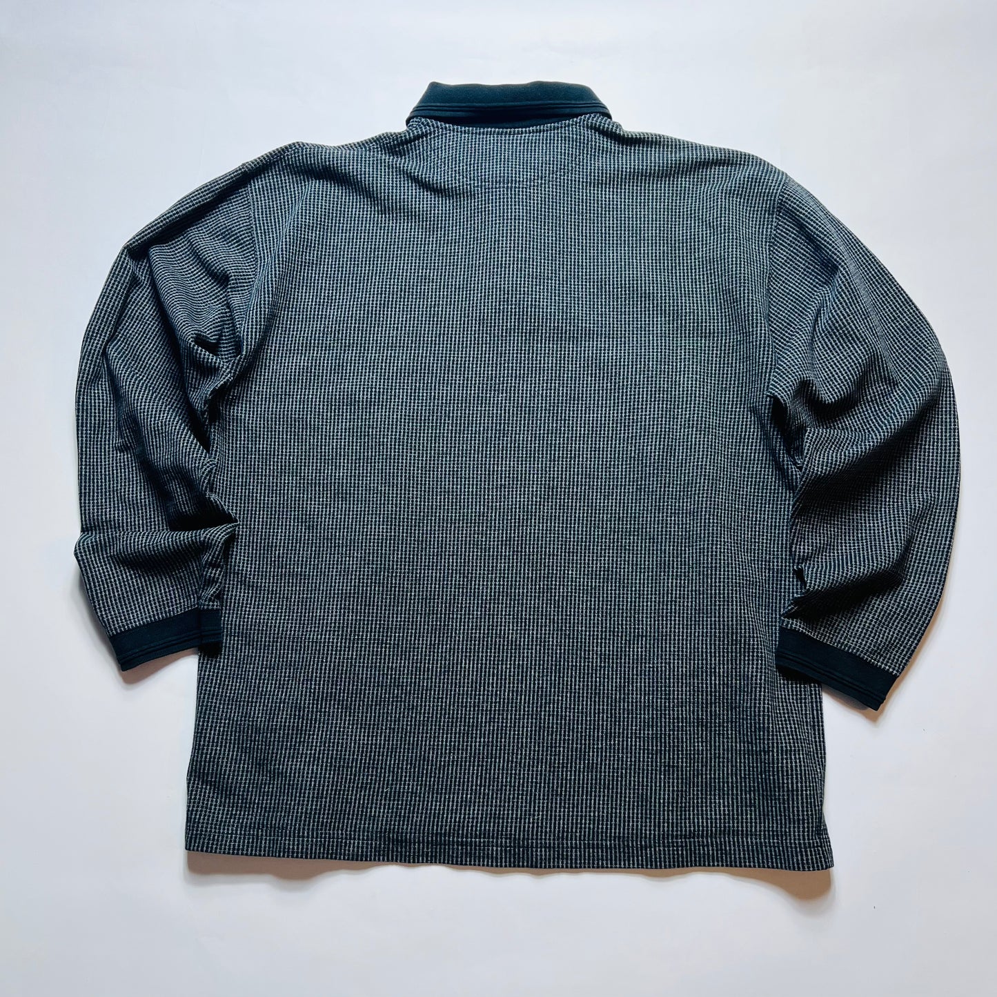 Ragman Vintage 90s Polo Longsleeve Shirt schwarz M / L - Cats on Stacks VNTG