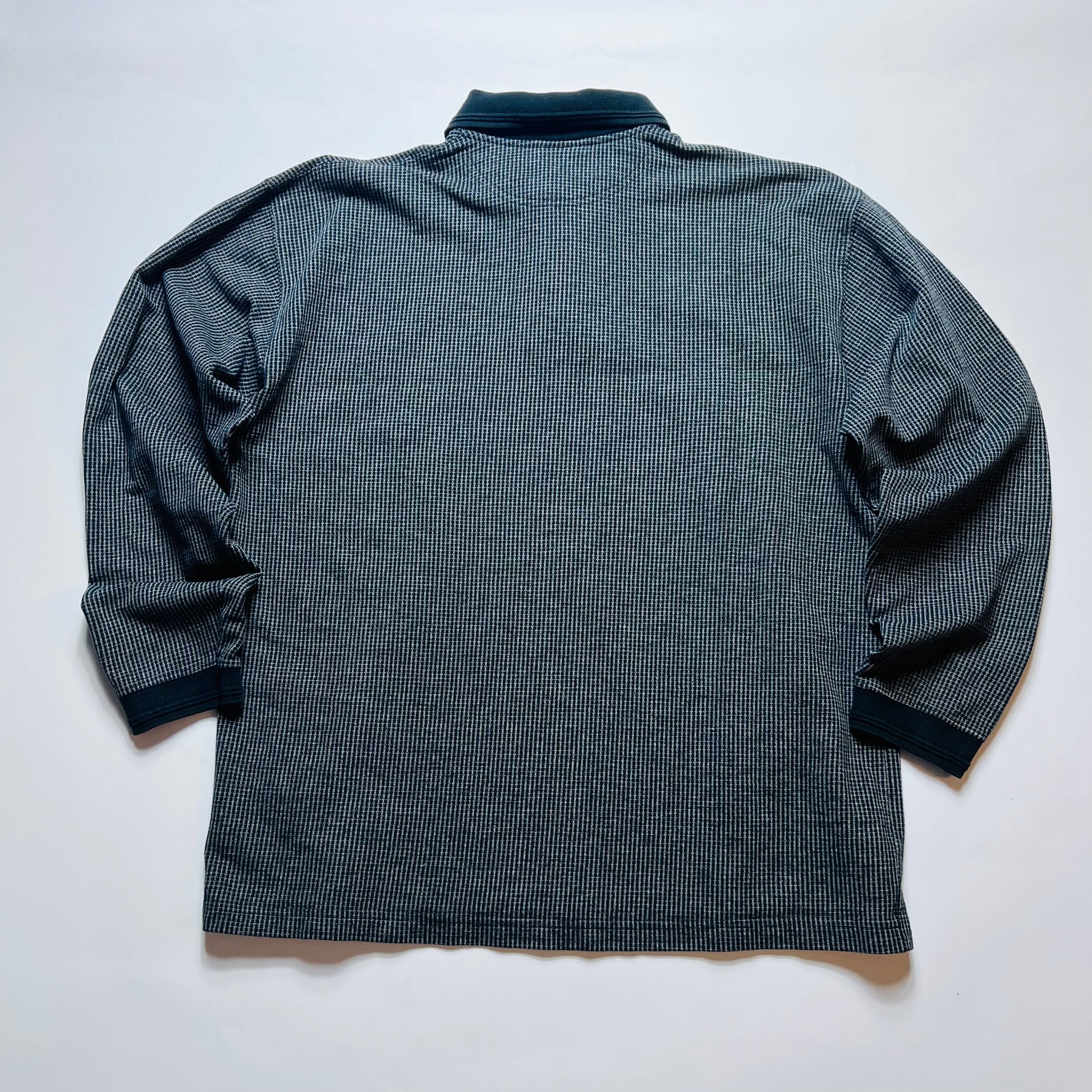 Ragman Vintage 90s Polo Longsleeve Shirt schwarz M / L - Cats on Stacks VNTG