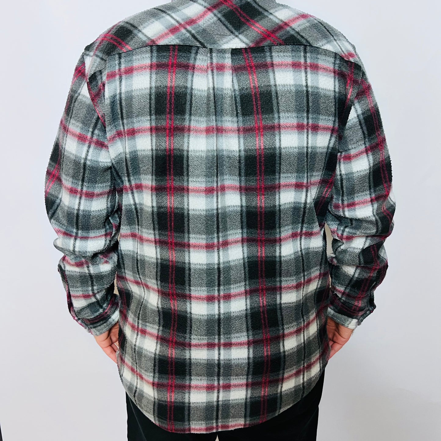 Reward Vintage 90s Fleece Hemd schwarz rot L / XL