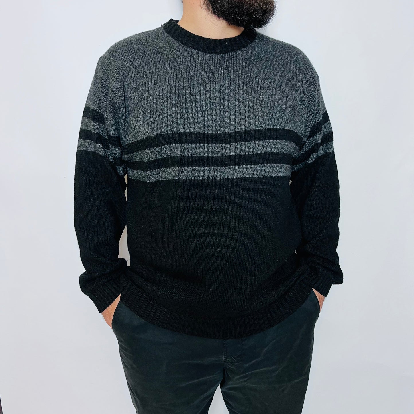 Moda Times Vintage 90s Wollpullover schwarz L