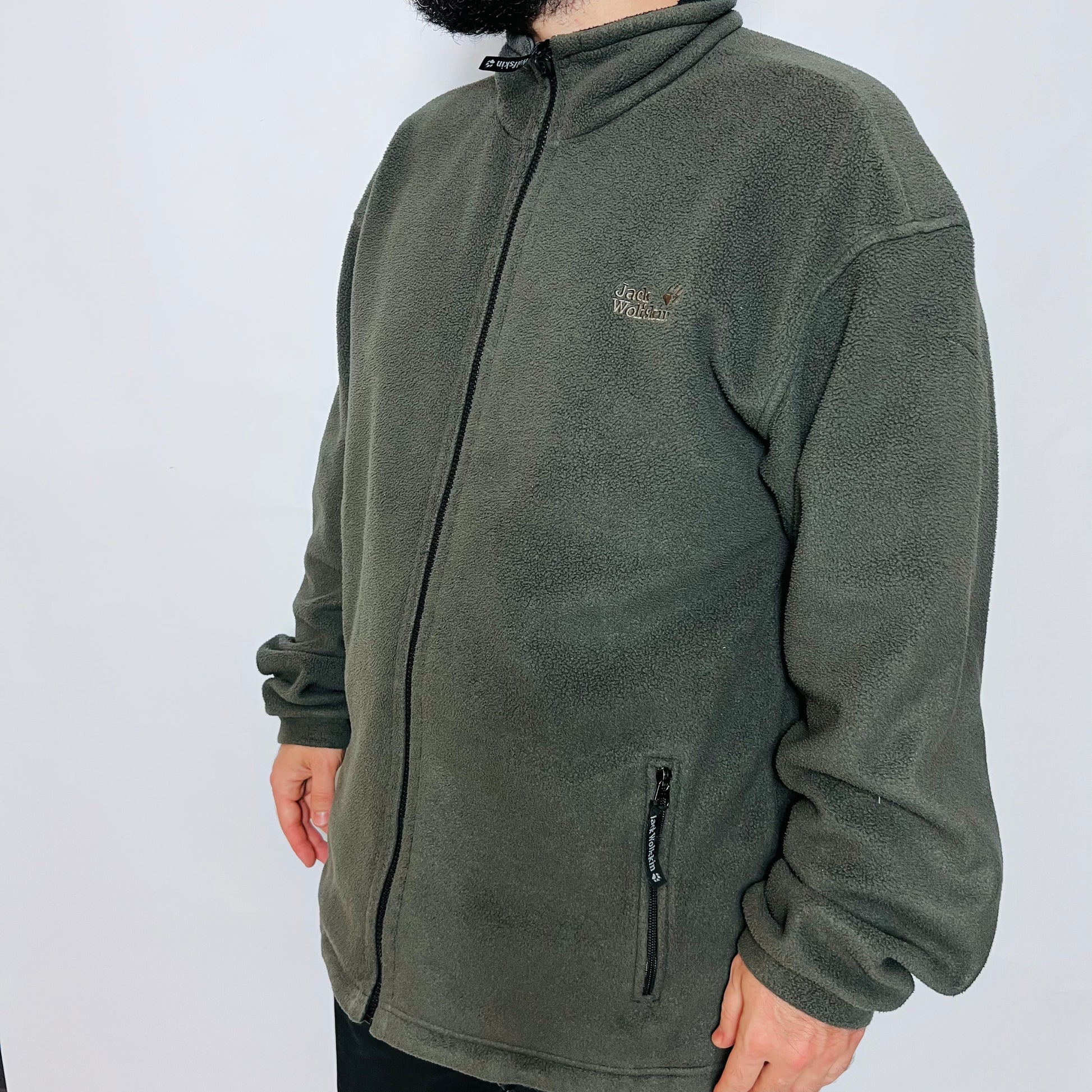 Jack Wolfskin Vintage 90s Outdoor Fleece Jacke grau XL / XXL - Cats on Stacks VNTG