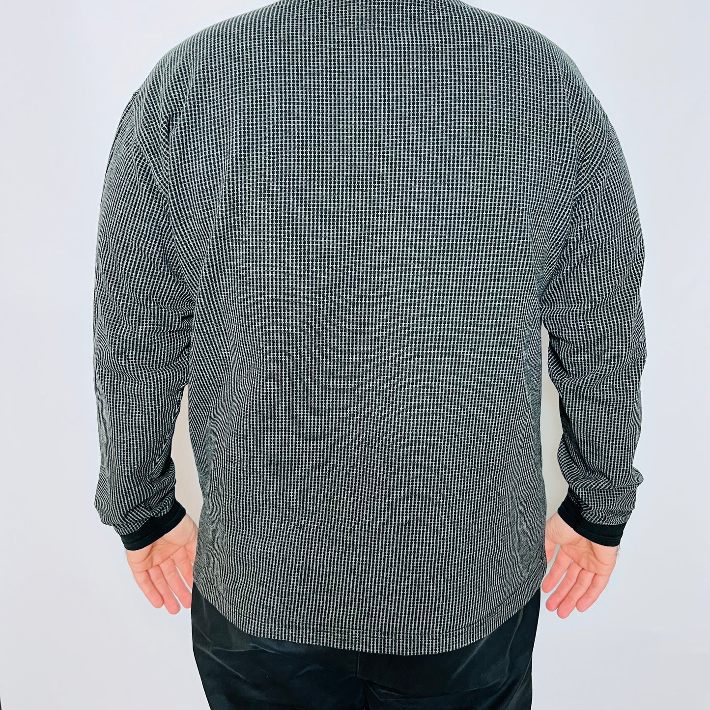 Ragman Vintage 90s Polo Longsleeve Shirt schwarz M / L - Cats on Stacks VNTG