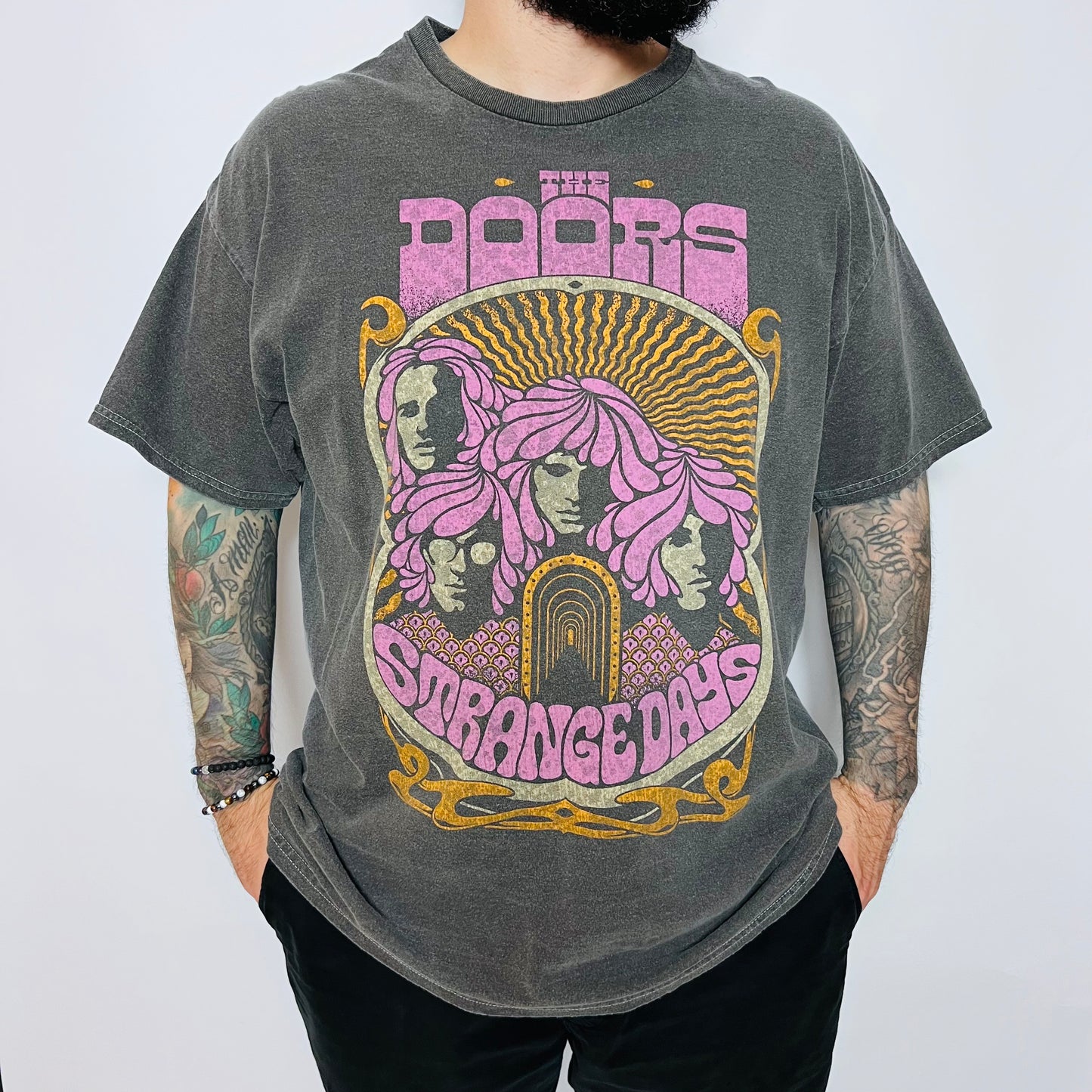 The Doors "Strange Days" Retro Band T-Shirt grau L / XL - Cats on Stacks VNTG