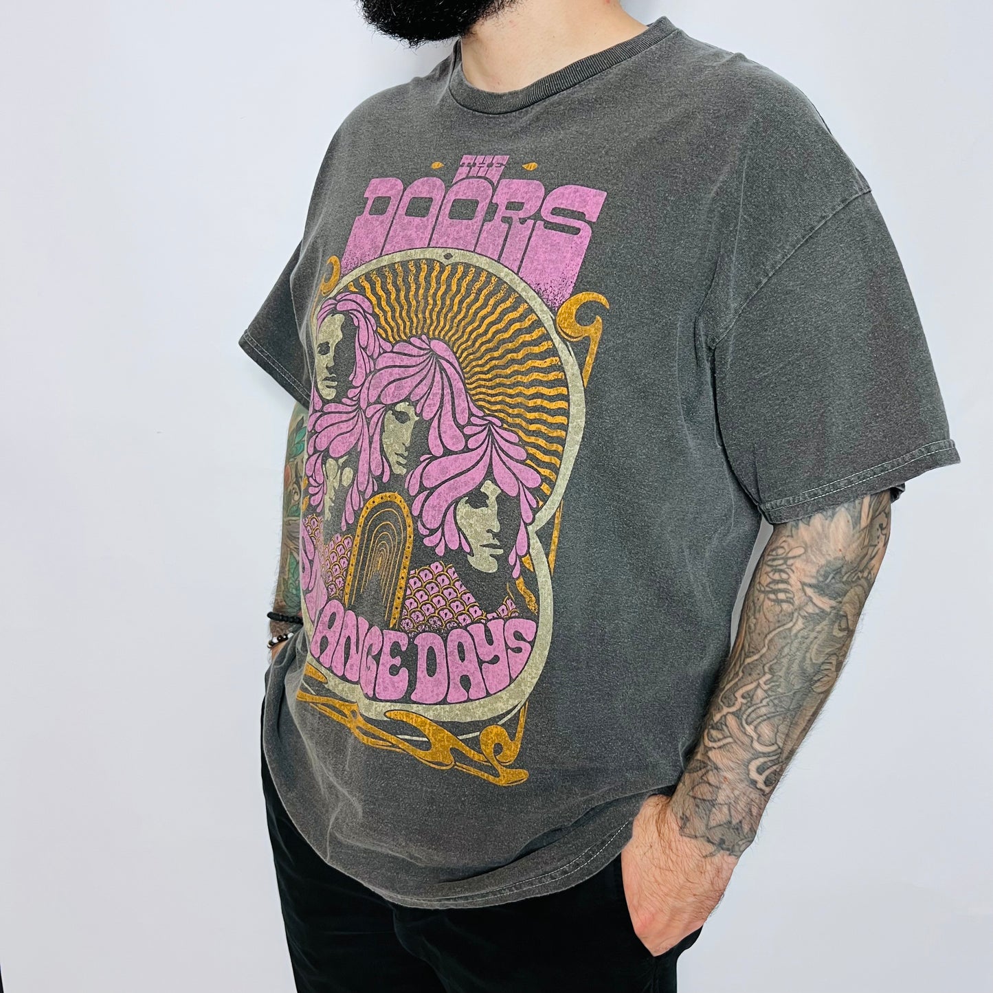 The Doors "Strange Days" Retro Band T-Shirt grau L / XL - Cats on Stacks VNTG