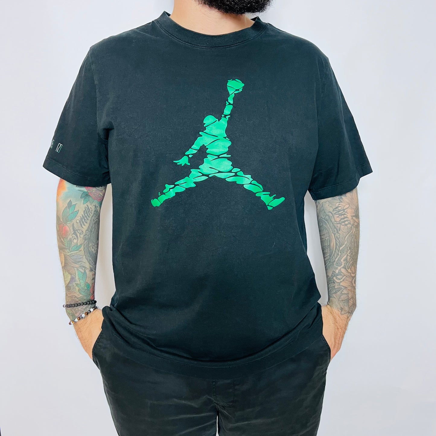 Air Jordan "Green Jumpman" Retro T-Shirt schwarz L / XL