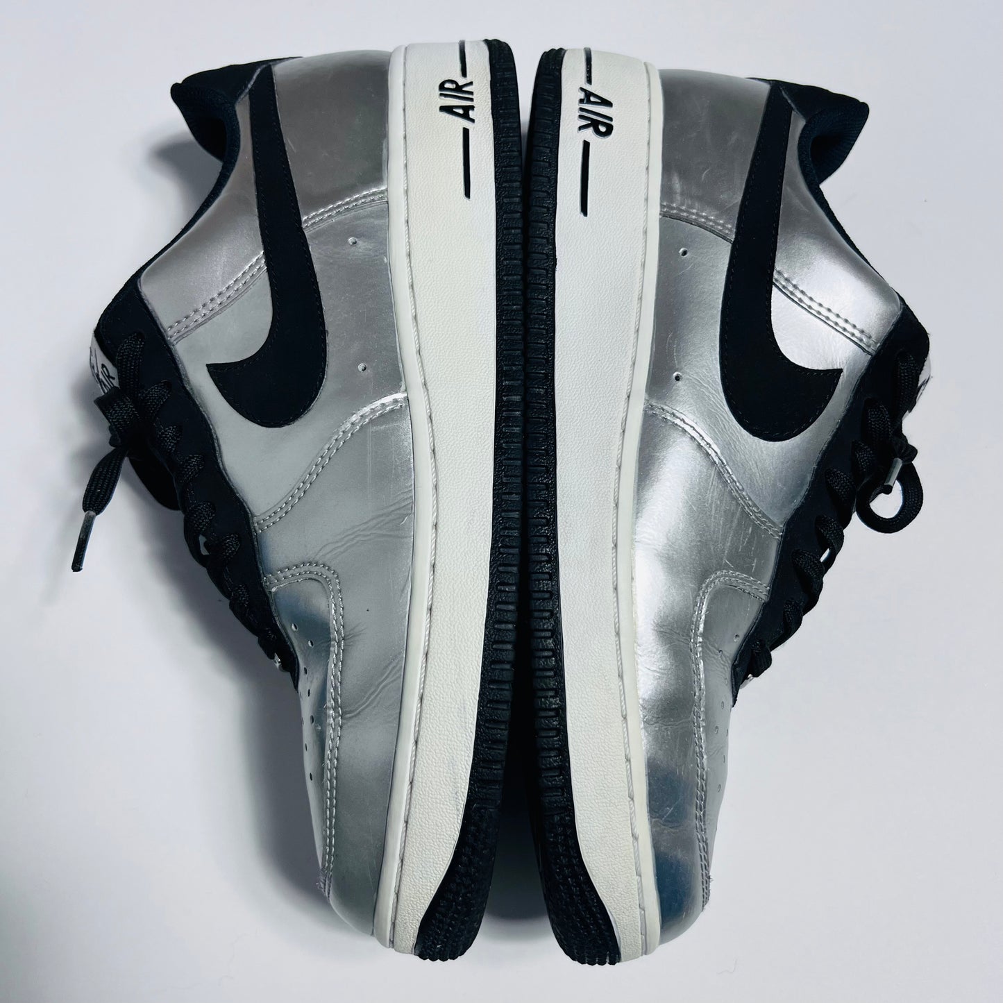 Nike Air Force 1 "Metallic Silver Black" 488298-054 Größe 42,5