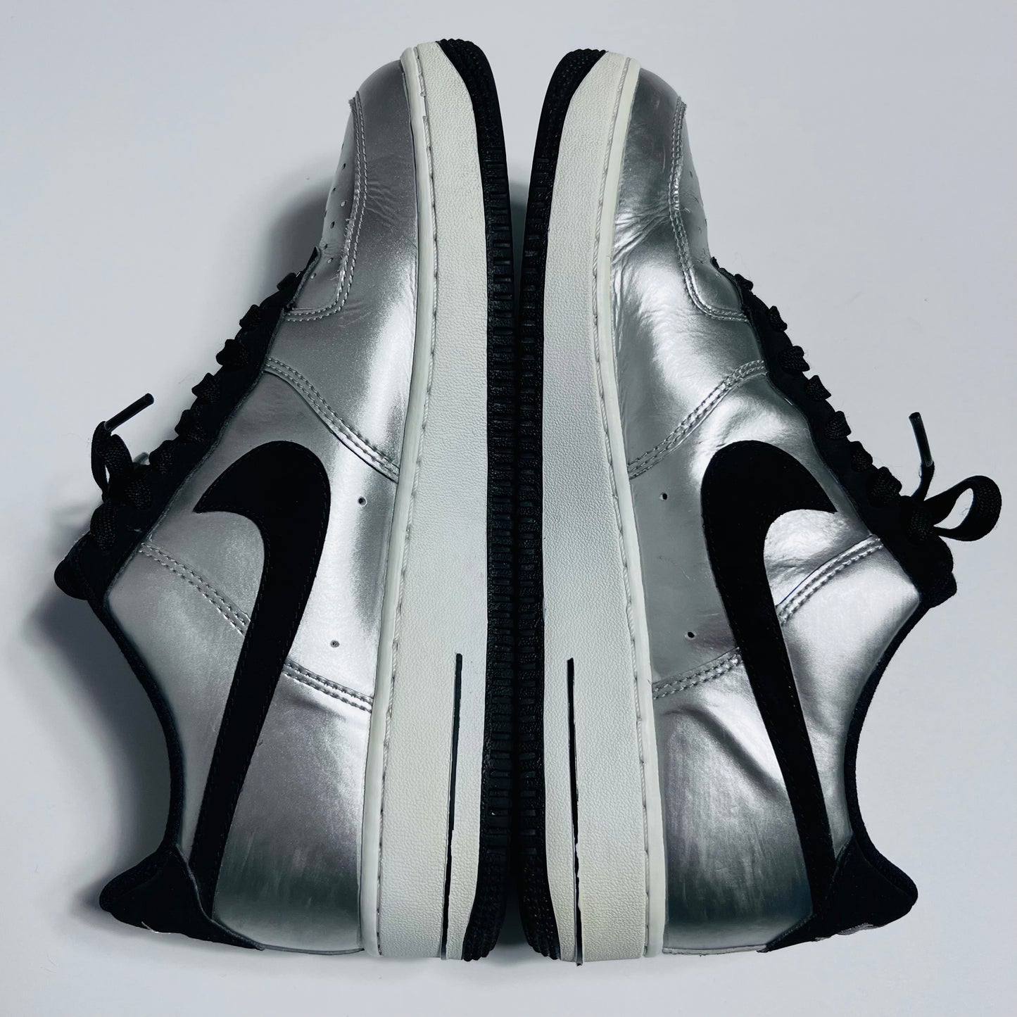 Nike Air Force 1 "Metallic Silver Black" 488298-054 Größe 42,5