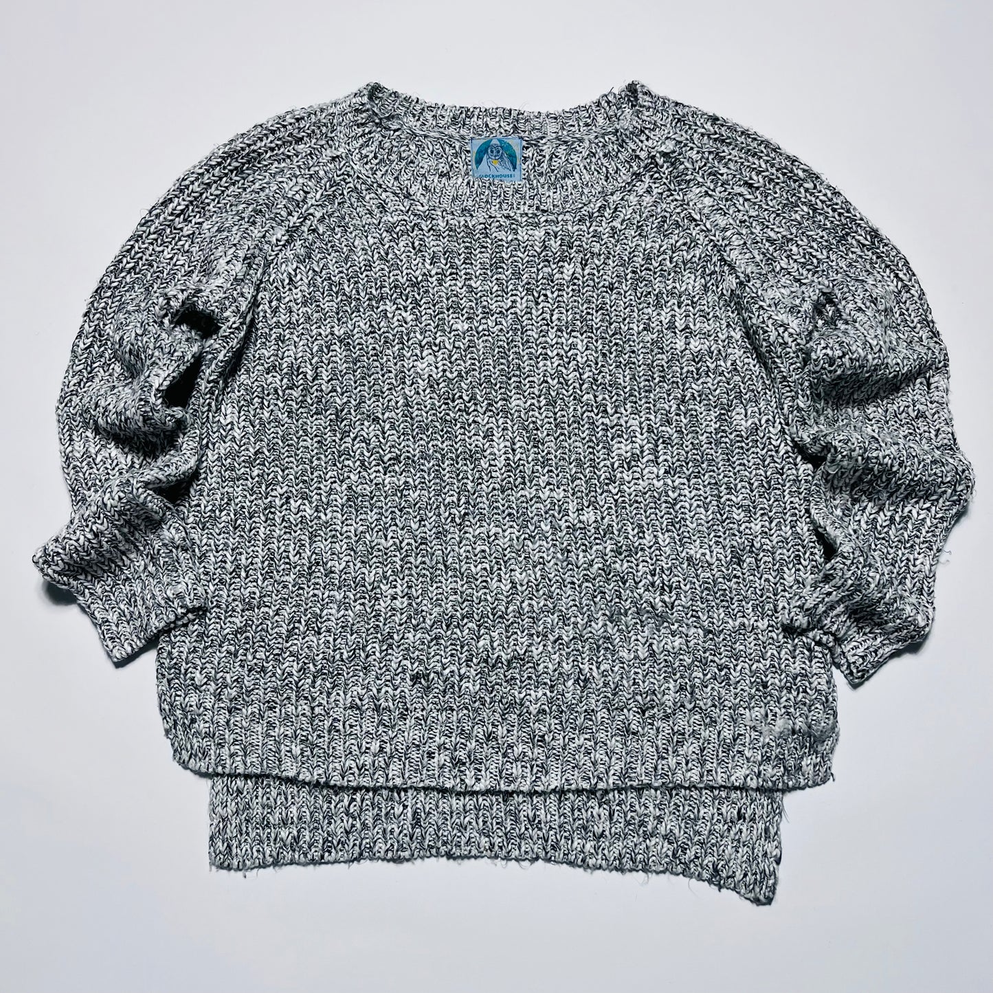 Damen Clockhouse Vintage 90s Strickpullover grau L / XL - Cats on Stacks VNTG