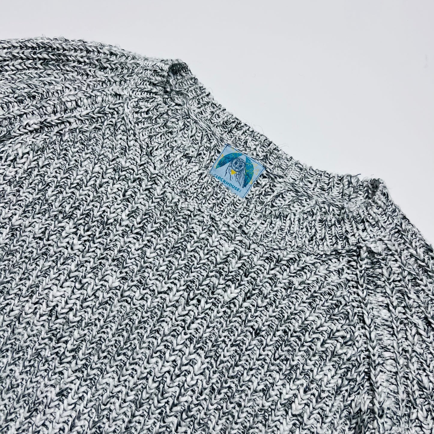 Damen Clockhouse Vintage 90s Strickpullover grau L / XL - Cats on Stacks VNTG