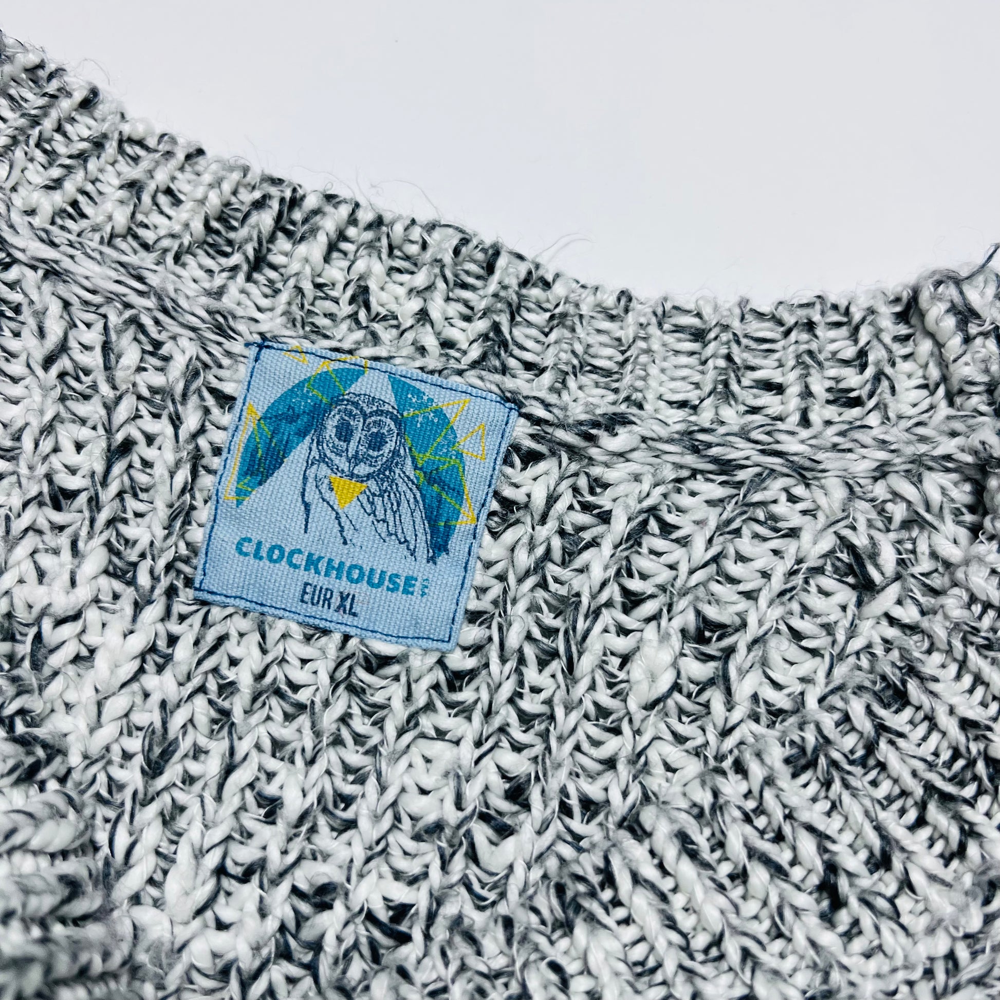 Damen Clockhouse Vintage 90s Strickpullover grau L / XL - Cats on Stacks VNTG